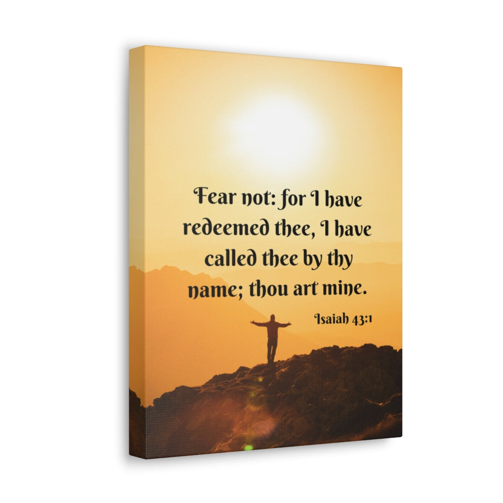 Scripture Walls Redeemed Thee Isaiah 43:1 Bible Verse Canvas Christian Wall Art Ready to Hang Unframed-Express Your Love Gifts
