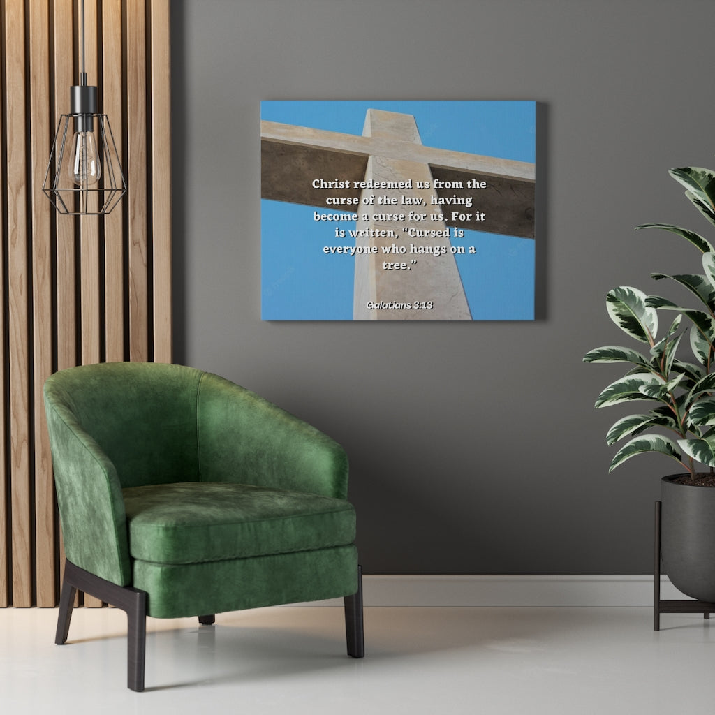 Scripture Walls Redeemed Us Galatians 3:13 Bible Verse Canvas Christian Wall Art Ready to Hang Unframed-Express Your Love Gifts