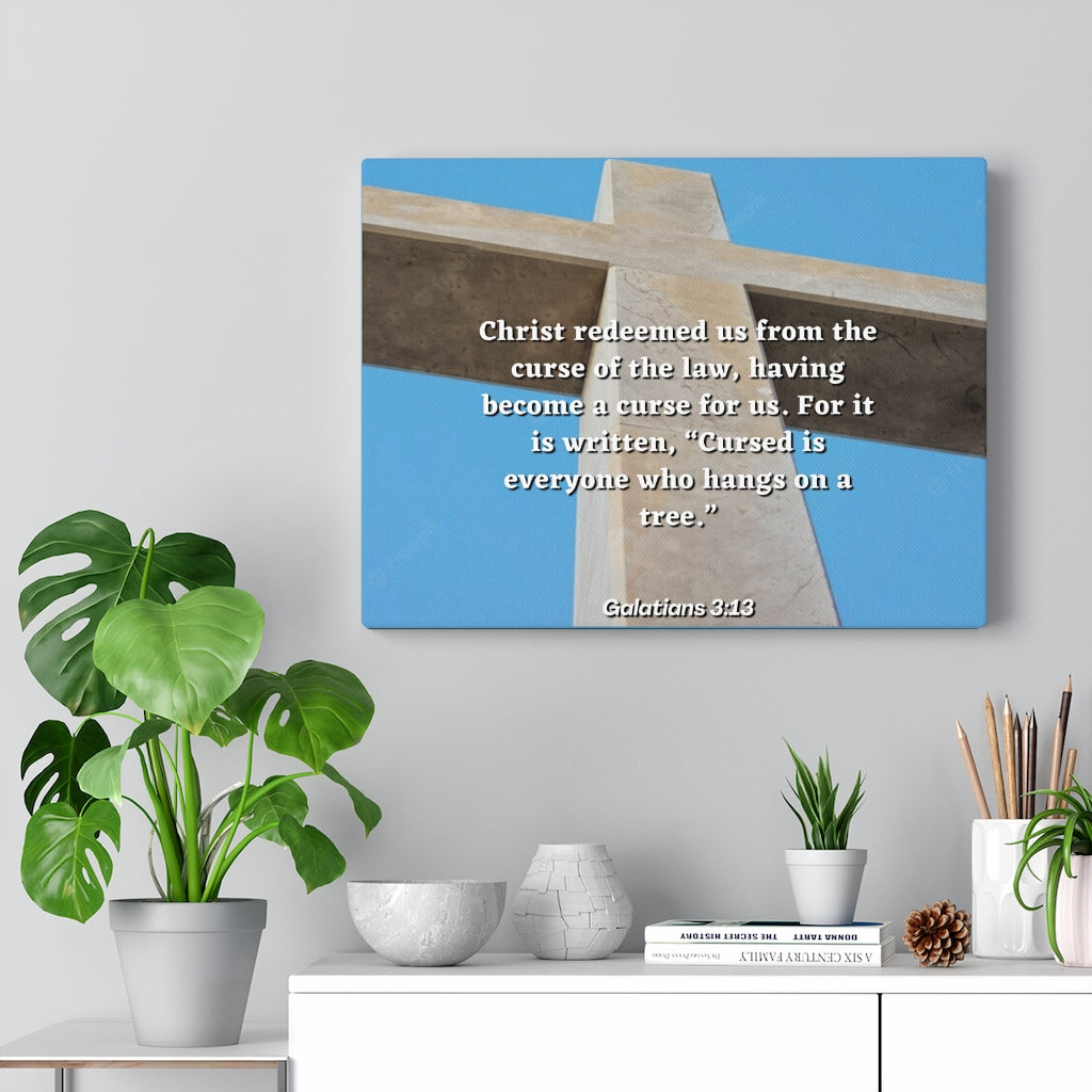 Scripture Walls Redeemed Us Galatians 3:13 Bible Verse Canvas Christian Wall Art Ready to Hang Unframed-Express Your Love Gifts