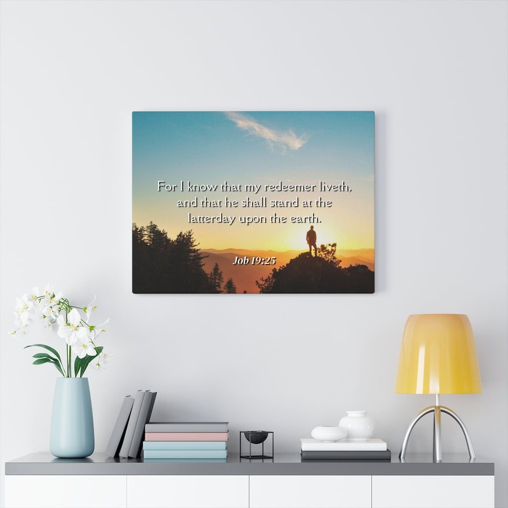 Scripture Walls Redeemer Liveth Job 19:25 Bible Verse Canvas Christian Wall Art Ready to Hang Unframed-Express Your Love Gifts