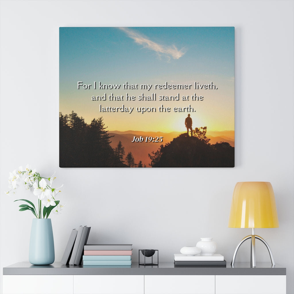 Scripture Walls Redeemer Liveth Job 19:25 Bible Verse Canvas Christian Wall Art Ready to Hang Unframed-Express Your Love Gifts