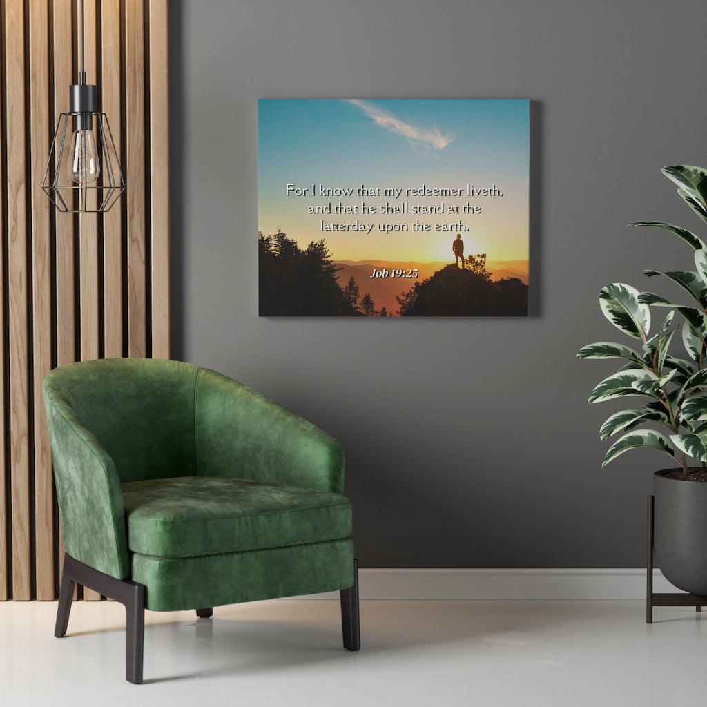 Scripture Walls Redeemer Liveth Job 19:25 Bible Verse Canvas Christian Wall Art Ready to Hang Unframed-Express Your Love Gifts