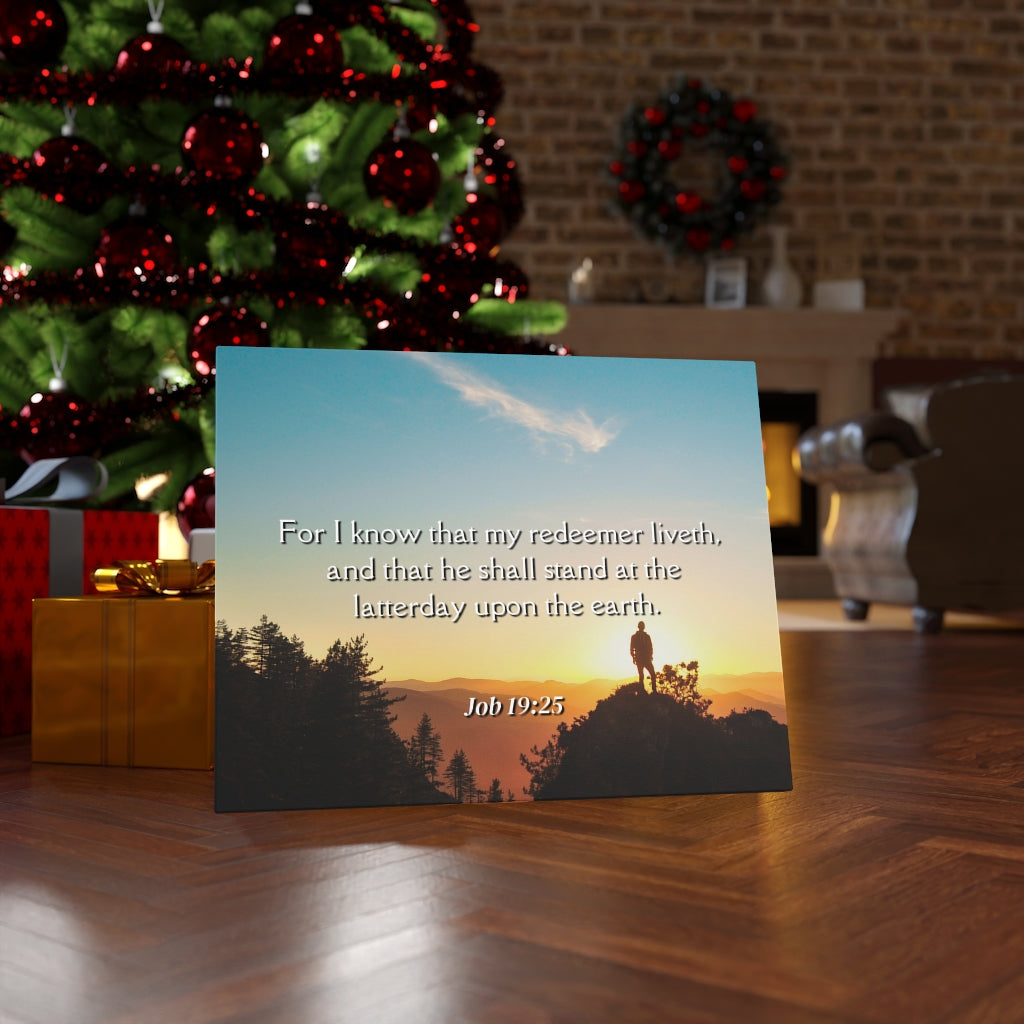 Scripture Walls Redeemer Liveth Job 19:25 Bible Verse Canvas Christian Wall Art Ready to Hang Unframed-Express Your Love Gifts