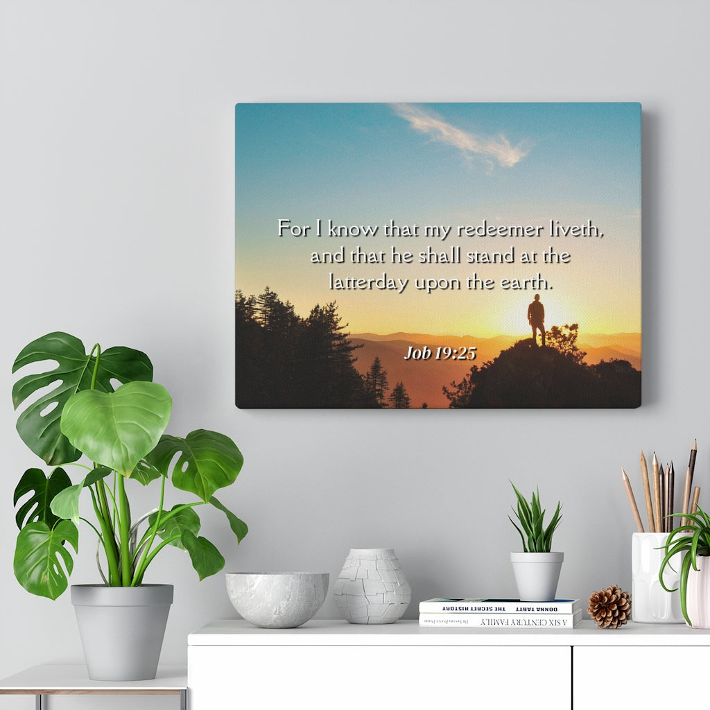 Scripture Walls Redeemer Liveth Job 19:25 Bible Verse Canvas Christian Wall Art Ready to Hang Unframed-Express Your Love Gifts