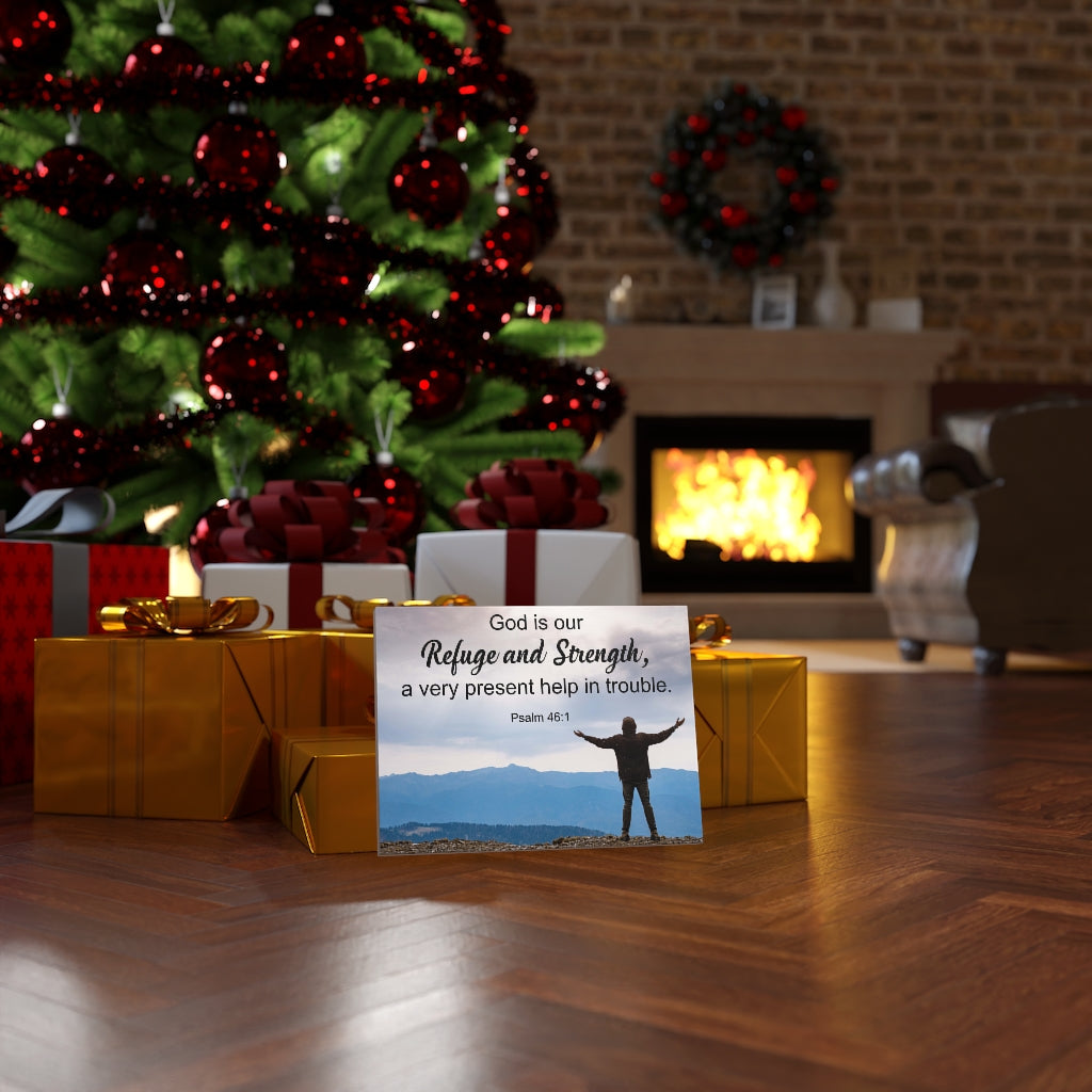 Scripture Walls Refuge & Strength Psalm 46:1 Bible Verse Canvas Christian Wall Art Ready to Hang Unframed-Express Your Love Gifts