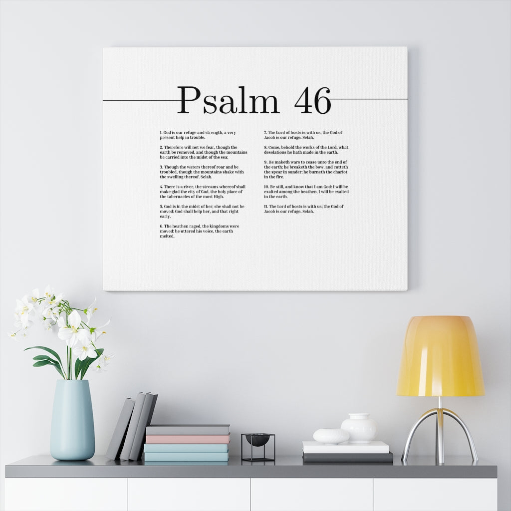 Scripture Walls Refuge And Strength Psalm 46 Bible Verse Canvas Christian Wall Art Ready to Hang Unframed-Express Your Love Gifts