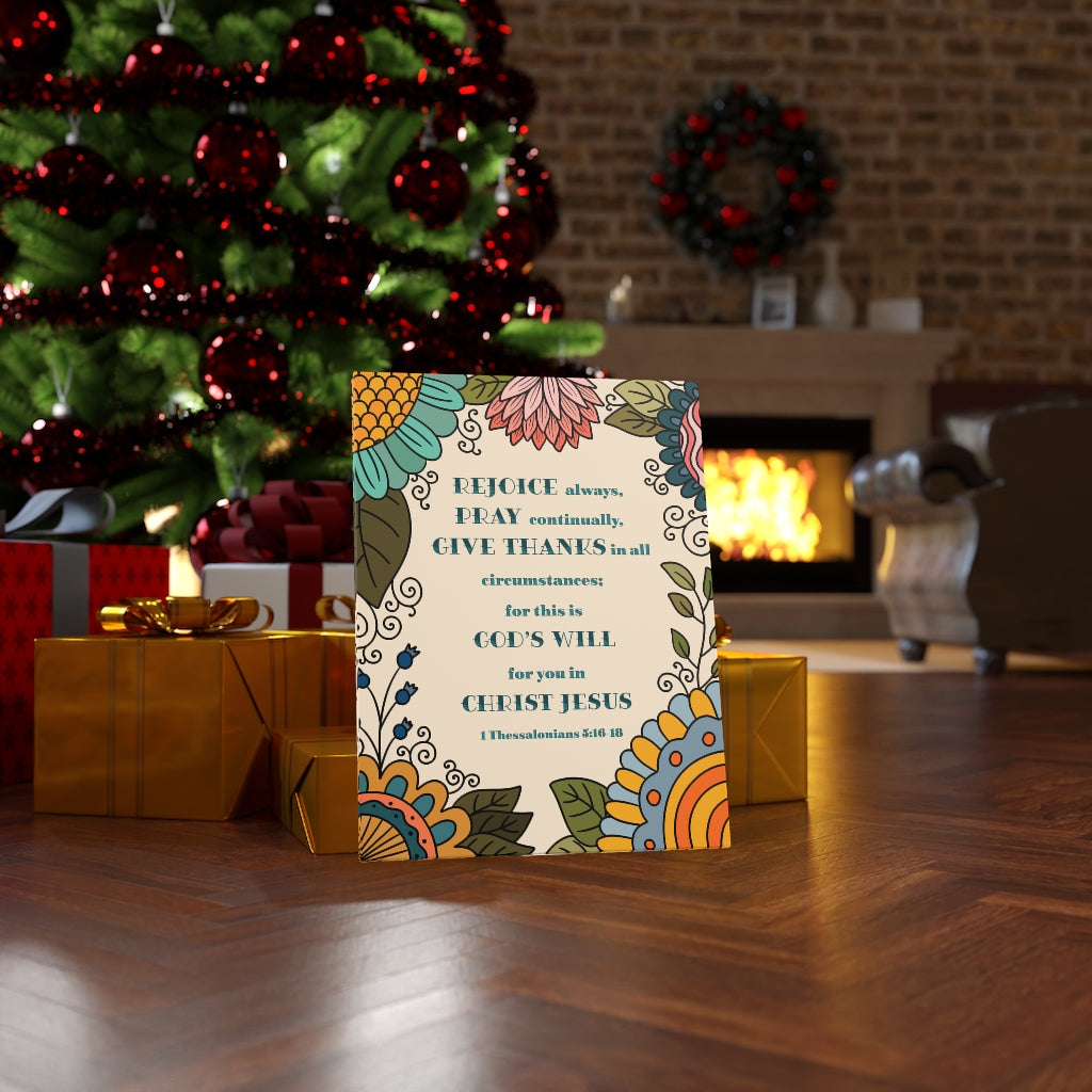 Scripture Walls Rejoice Always 1 Thessalonians 5:16-18 Colorful Bible Verse Canvas Christian Wall Art Ready to Hang Unframed-Express Your Love Gifts
