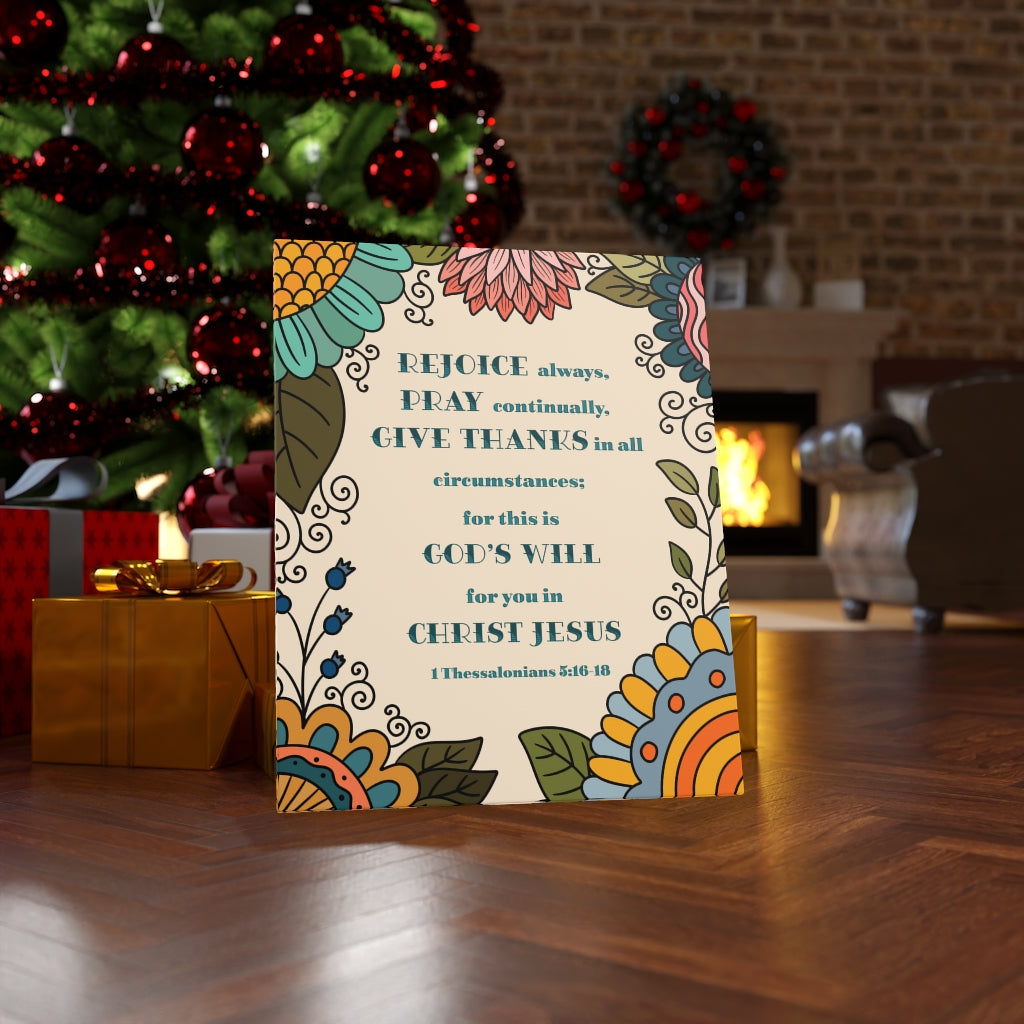Scripture Walls Rejoice Always 1 Thessalonians 5:16-18 Colorful Bible Verse Canvas Christian Wall Art Ready to Hang Unframed-Express Your Love Gifts