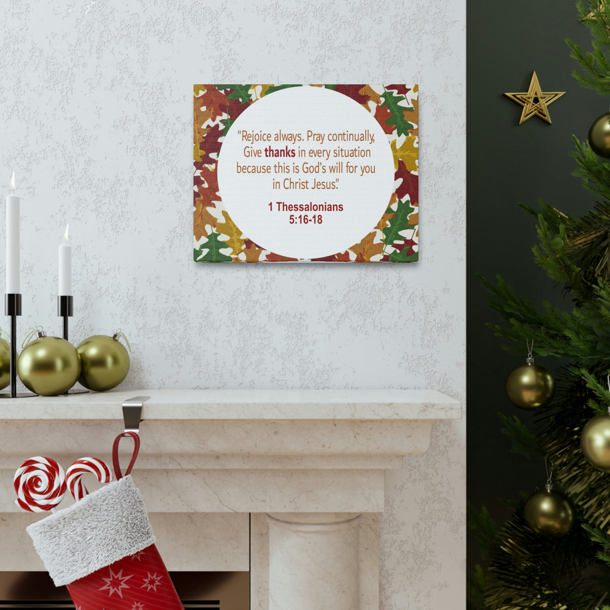 Scripture Walls Rejoice Always 1 Thessalonians 5:16 Bible Verse Canvas Christian Wall Art Ready to Hang Unframed-Express Your Love Gifts