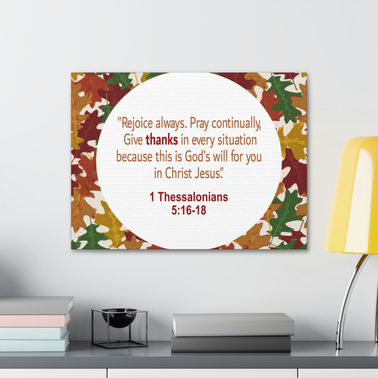 Scripture Walls Rejoice Always 1 Thessalonians 5:16 Bible Verse Canvas Christian Wall Art Ready to Hang Unframed-Express Your Love Gifts