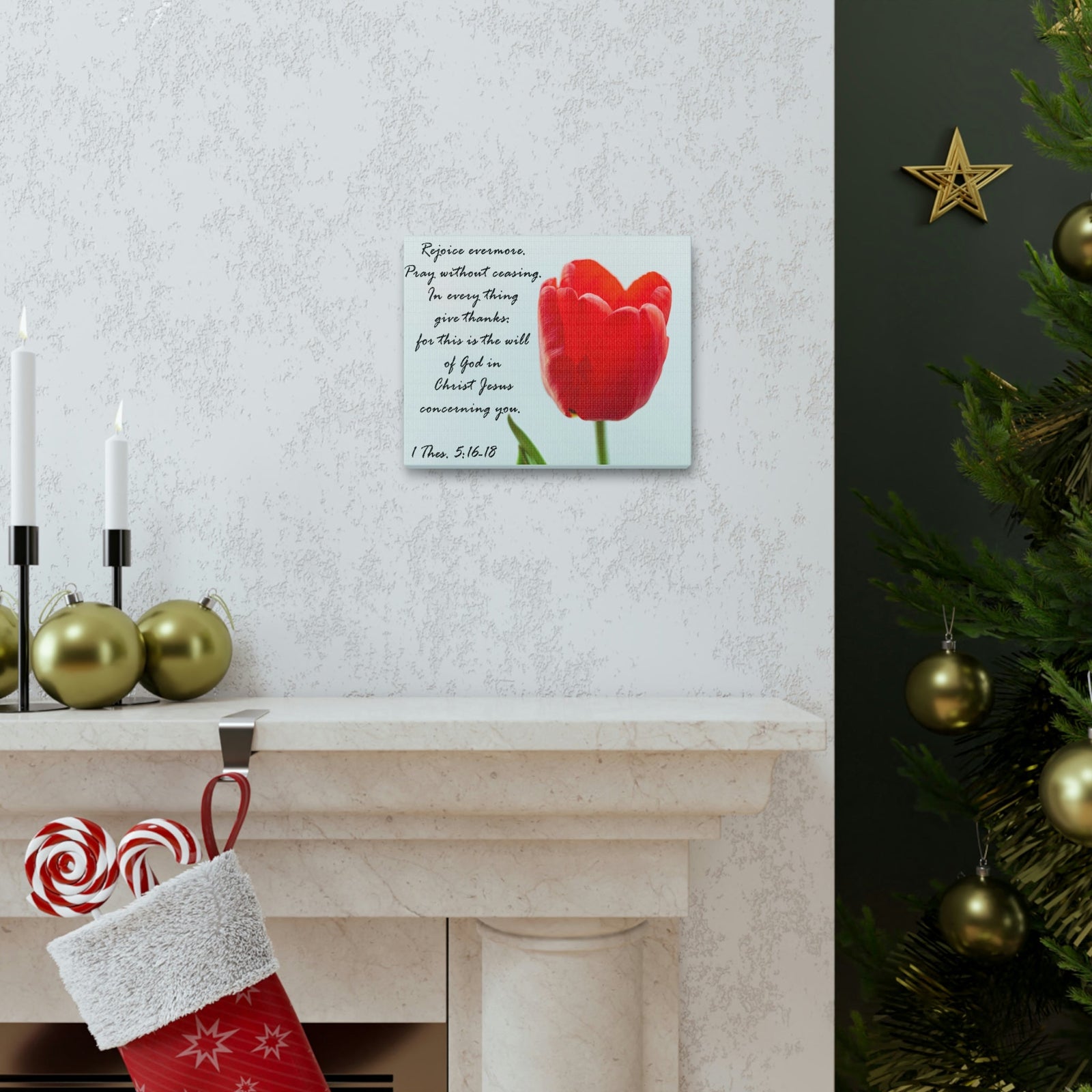 Scripture Walls Rejoice Evermore 1 Thes. 5:17 Bible Verse Canvas Christian Wall Art Ready to Hang Unframed-Express Your Love Gifts