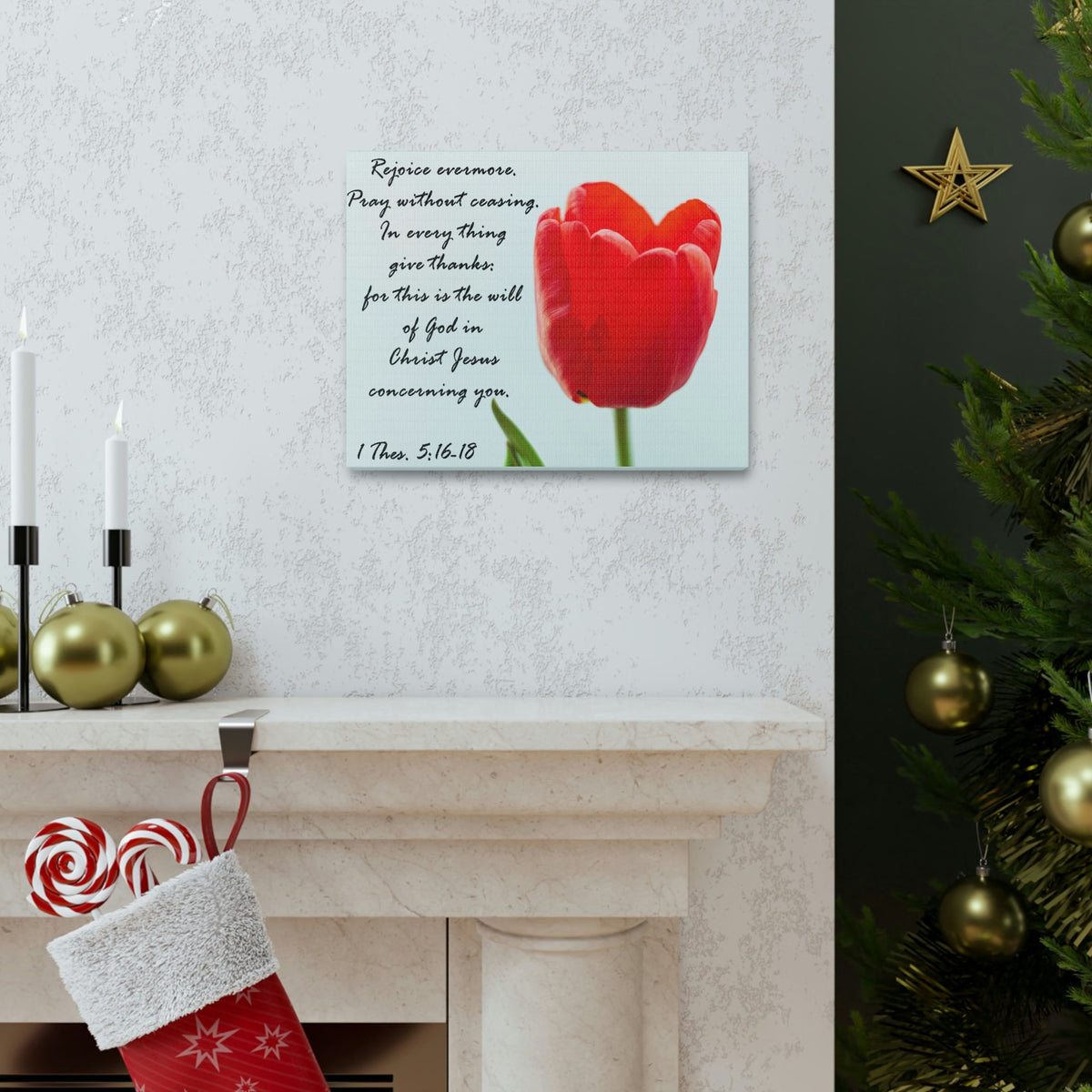 Scripture Walls Rejoice Evermore 1 Thes. 5:17 Bible Verse Canvas Christian Wall Art Ready to Hang Unframed-Express Your Love Gifts