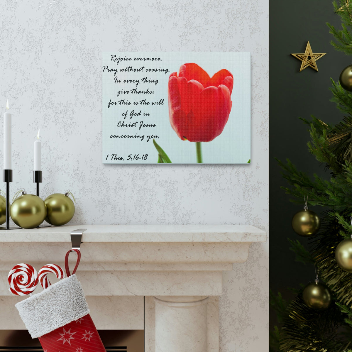 Scripture Walls Rejoice Evermore 1 Thes. 5:17 Bible Verse Canvas Christian Wall Art Ready to Hang Unframed-Express Your Love Gifts