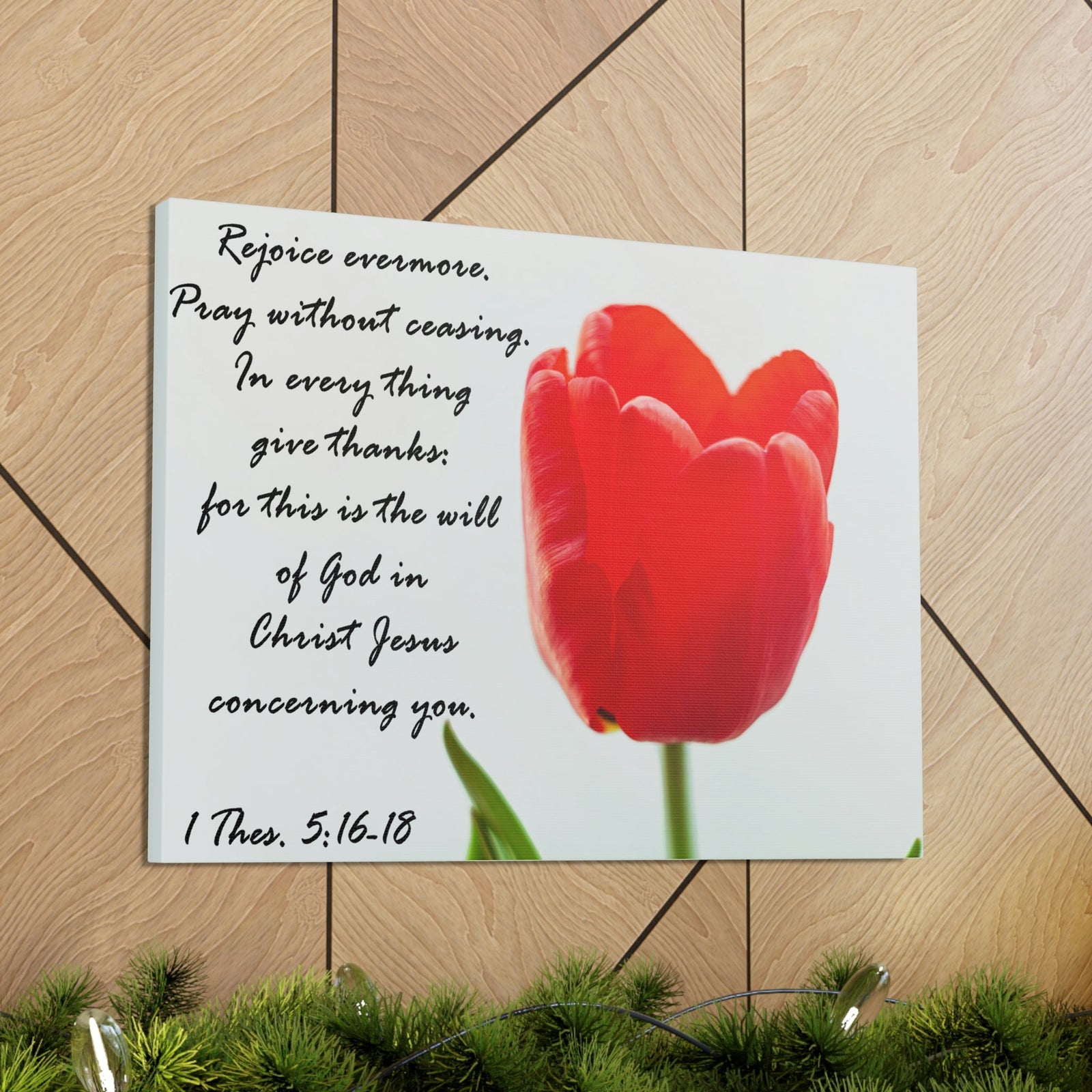 Scripture Walls Rejoice Evermore 1 Thes. 5:17 Bible Verse Canvas Christian Wall Art Ready to Hang Unframed-Express Your Love Gifts