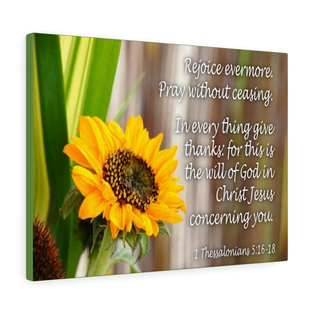 Scripture Walls Rejoice Evermore 1 Thessalonians 5:16-18Bible Verse Canvas Christian Wall Art Ready to Hang Unframed-Express Your Love Gifts