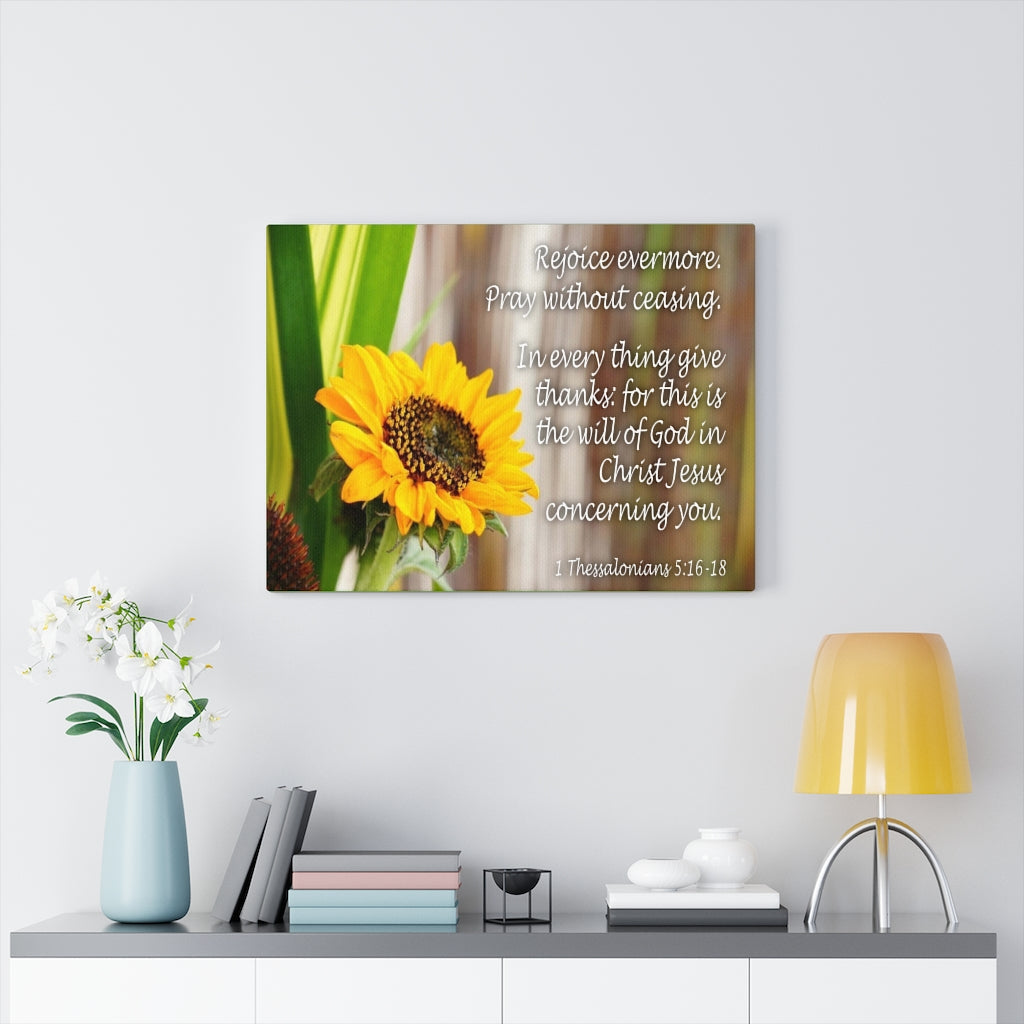 Scripture Walls Rejoice Evermore 1 Thessalonians 5:16-18Bible Verse Canvas Christian Wall Art Ready to Hang Unframed-Express Your Love Gifts