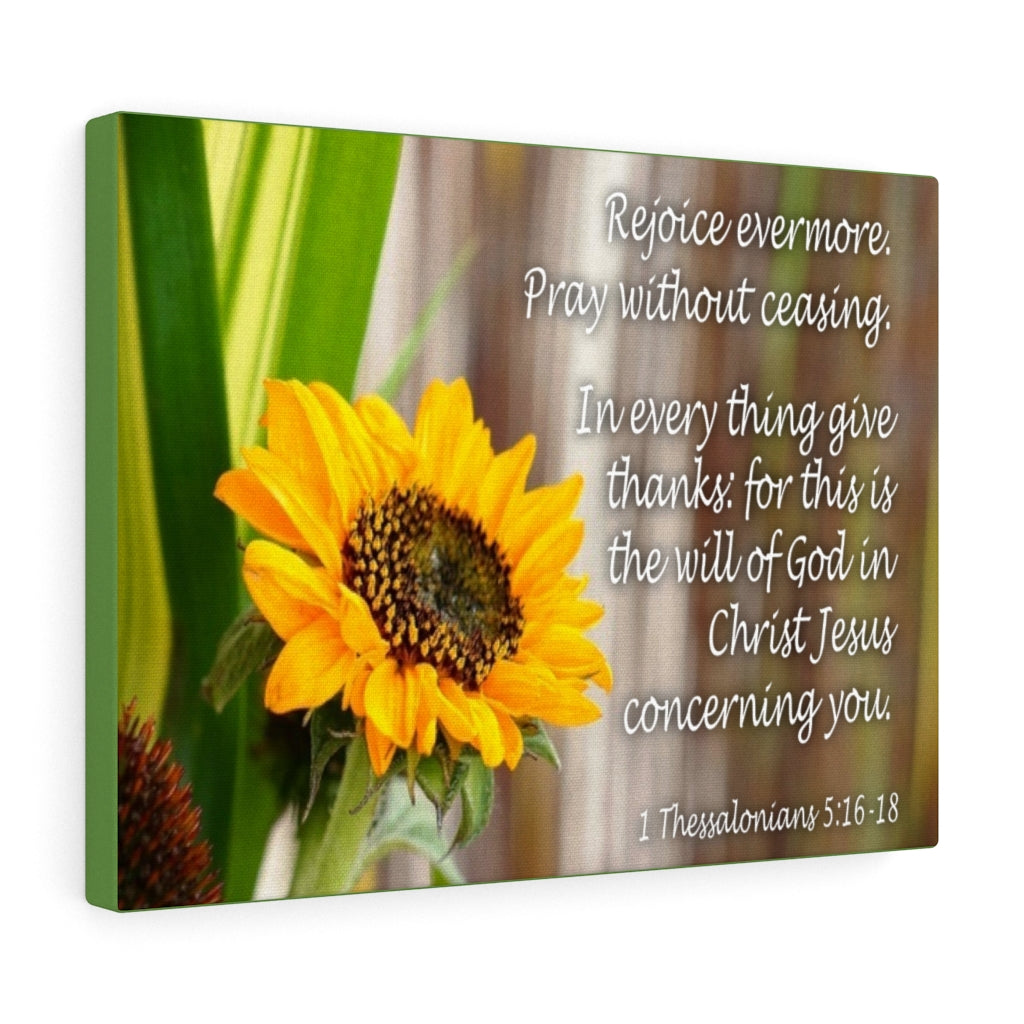Scripture Walls Rejoice Evermore 1 Thessalonians 5:16-18Bible Verse Canvas Christian Wall Art Ready to Hang Unframed-Express Your Love Gifts