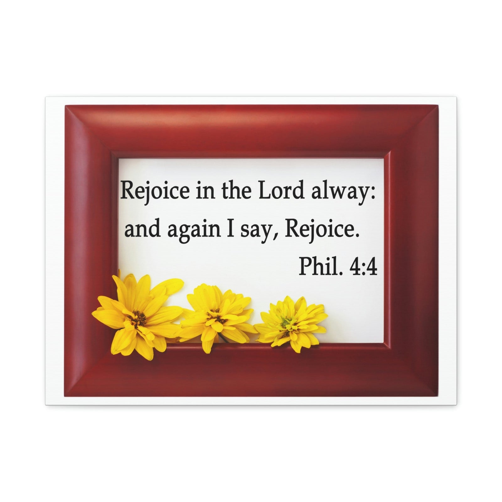 Scripture Walls Rejoice In The Lord Frame Philippians 4:4 Bible Verse Canvas Christian Wall Art Ready to Hang Unframed-Express Your Love Gifts