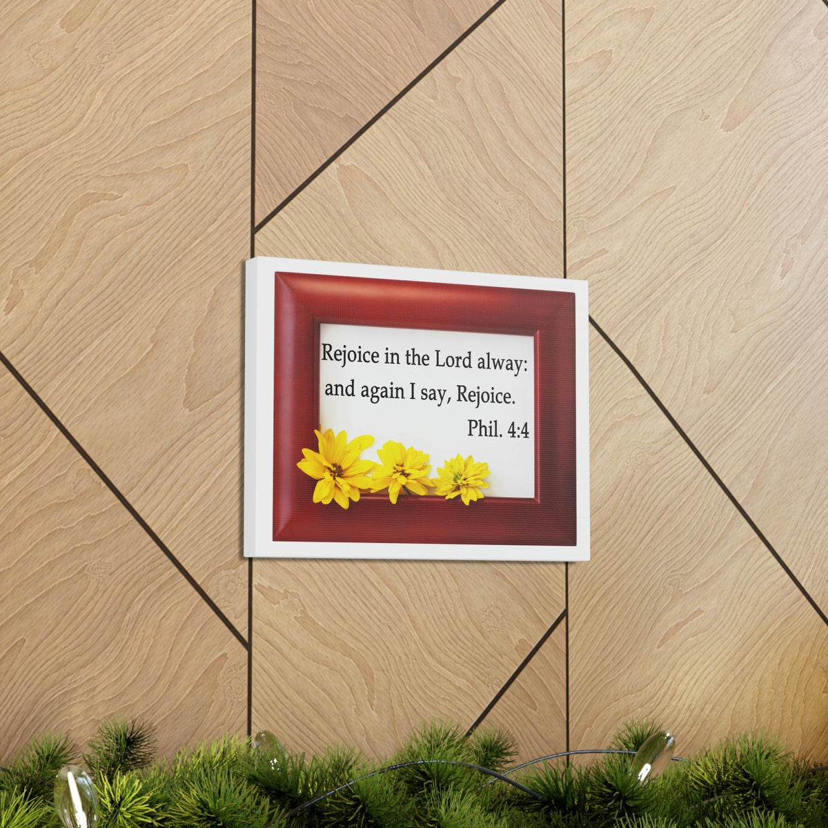 Scripture Walls Rejoice In The Lord Frame Philippians 4:4 Bible Verse Canvas Christian Wall Art Ready to Hang Unframed-Express Your Love Gifts