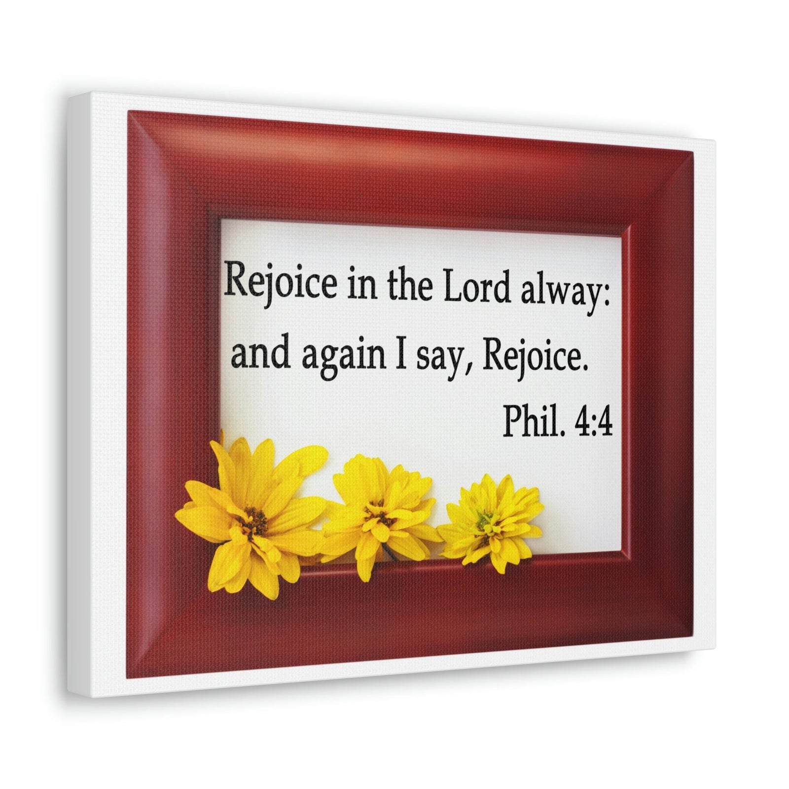 Scripture Walls Rejoice In The Lord Frame Philippians 4:4 Bible Verse Canvas Christian Wall Art Ready to Hang Unframed-Express Your Love Gifts