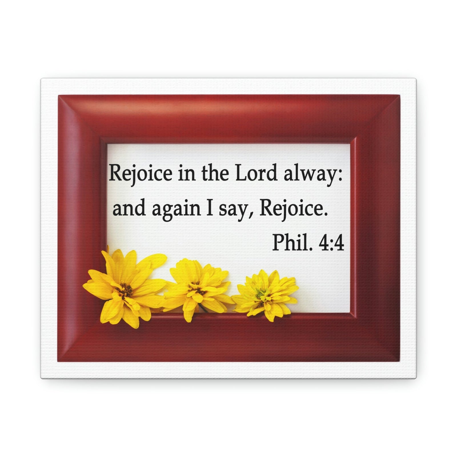 Scripture Walls Rejoice In The Lord Frame Philippians 4:4 Bible Verse Canvas Christian Wall Art Ready to Hang Unframed-Express Your Love Gifts