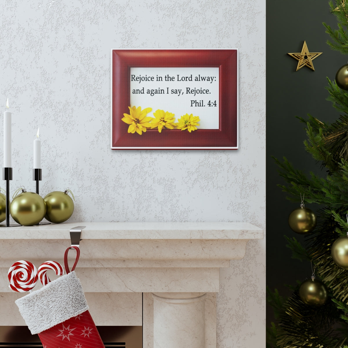 Scripture Walls Rejoice In The Lord Philippians 4:4 Bible Verse Canvas Christian Wall Art Bible Verse Print Ready To Hang Unframed-Express Your Love Gifts