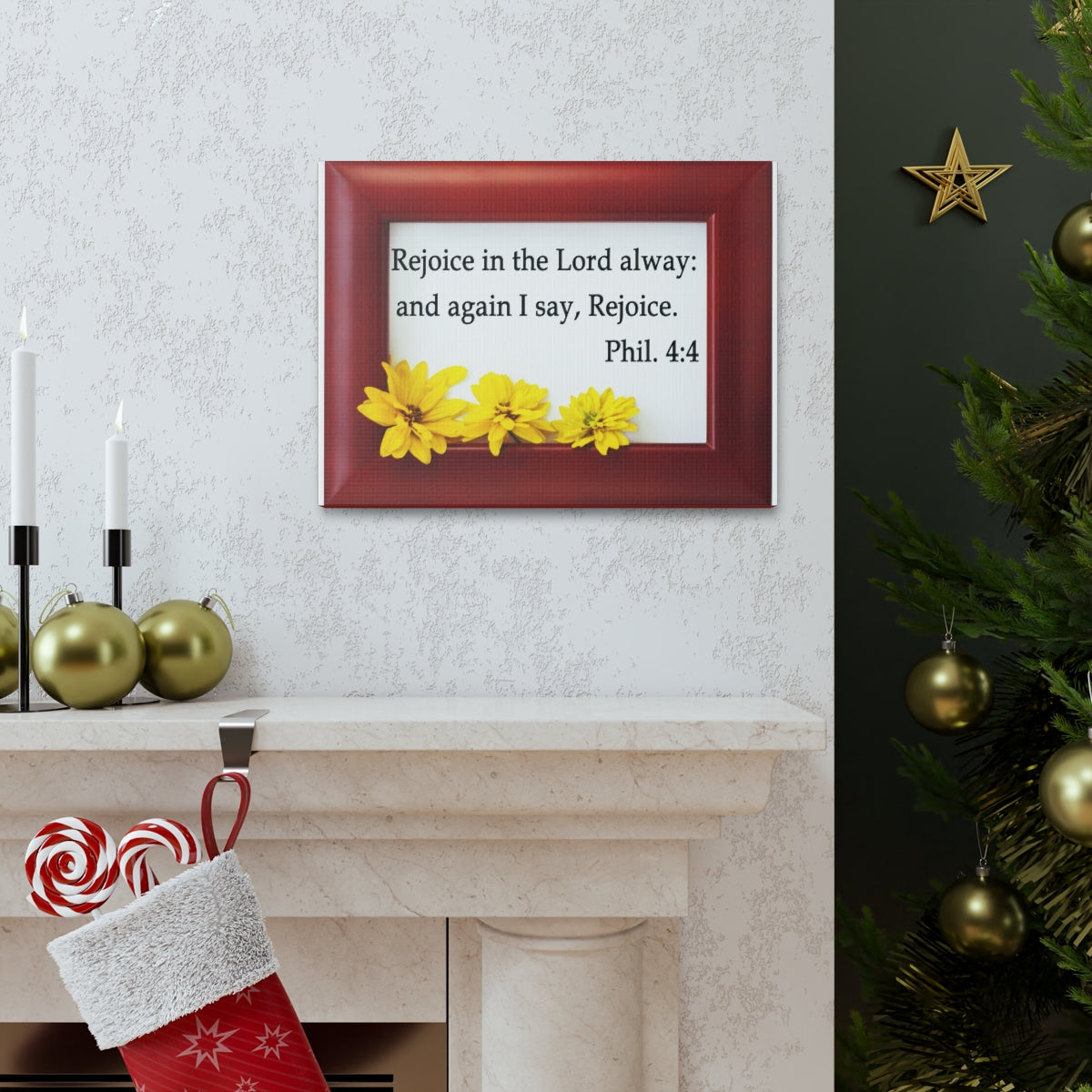 Scripture Walls Rejoice In The Lord Philippians 4:4 Bible Verse Canvas Christian Wall Art Bible Verse Print Ready To Hang Unframed-Express Your Love Gifts