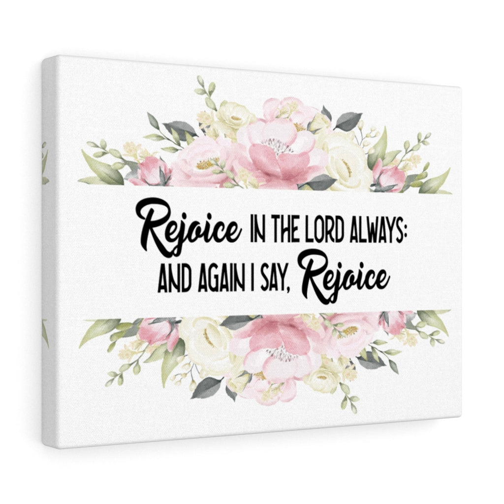 Scripture Walls Rejoice in the Lord Philippians 4:4 Bible Verse Canvas Christian Wall Art Ready to Hang Unframed-Express Your Love Gifts