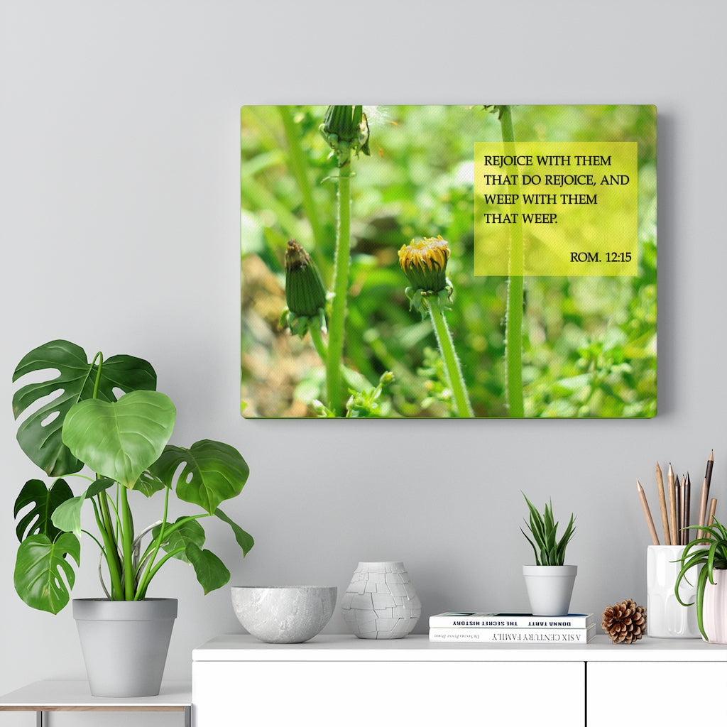 Scripture Walls Rejoice With Them Rom 12:15 Bible Verse Canvas Christian Wall Art Ready to Hang Unframed-Express Your Love Gifts
