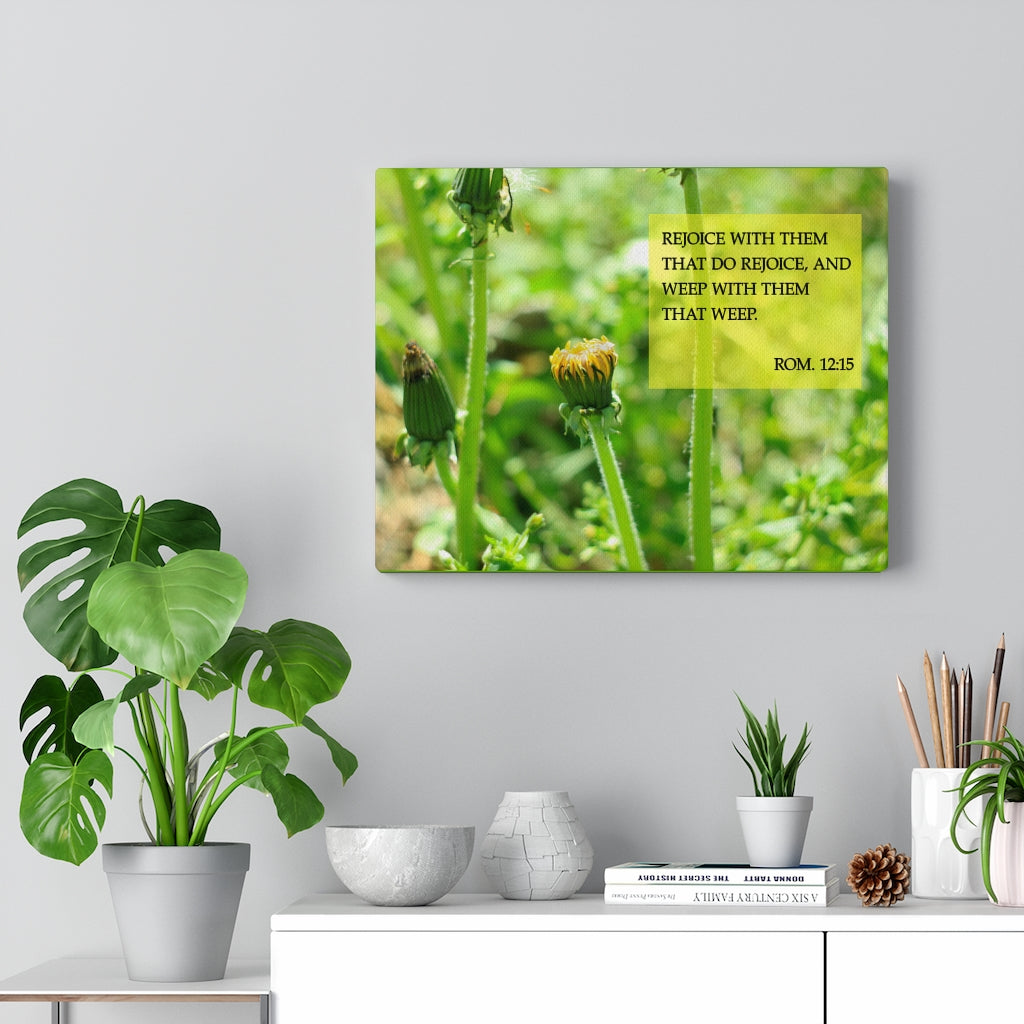 Scripture Walls Rejoice With Them Rom 12:15 Bible Verse Canvas Christian Wall Art Ready to Hang Unframed-Express Your Love Gifts