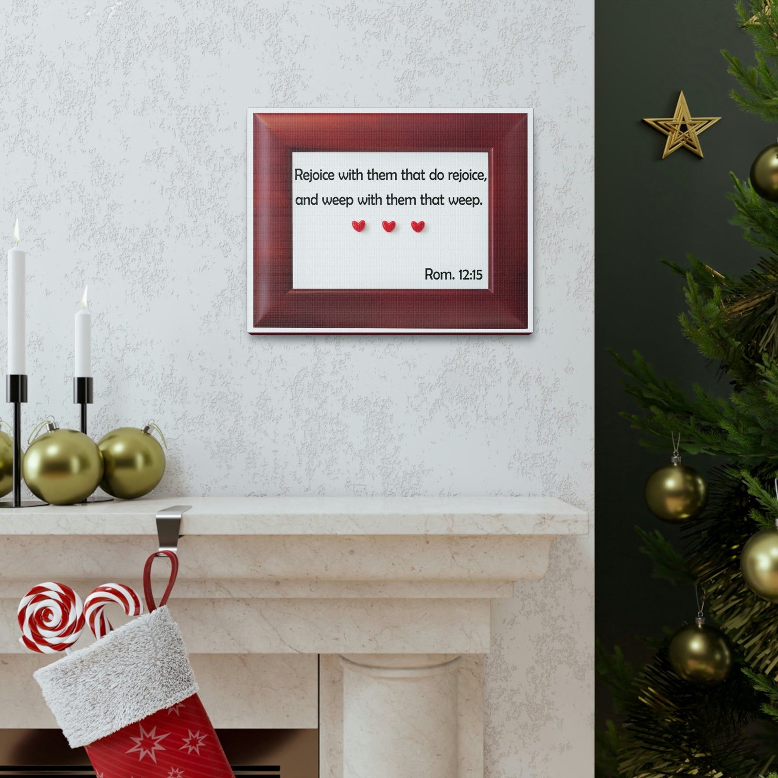 Scripture Walls Rejoice With Them Romans 12:15 Bible Verse Canvas Christian Wall Art Bible Verse Print Ready To Hang Unframed-Express Your Love Gifts