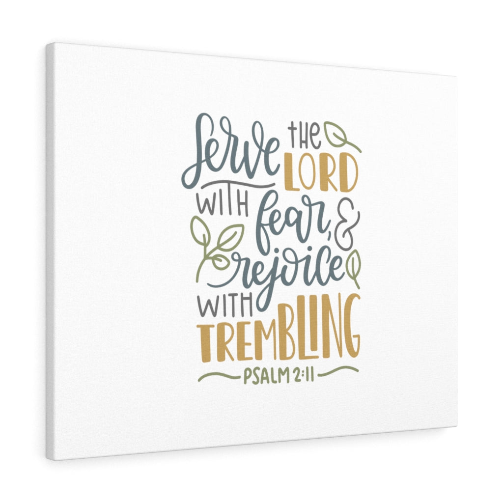 Scripture Walls Rejoice With Trembling Psalm 2:11 Bible Verse Canvas Christian Wall Art Ready to Hang Unframed-Express Your Love Gifts