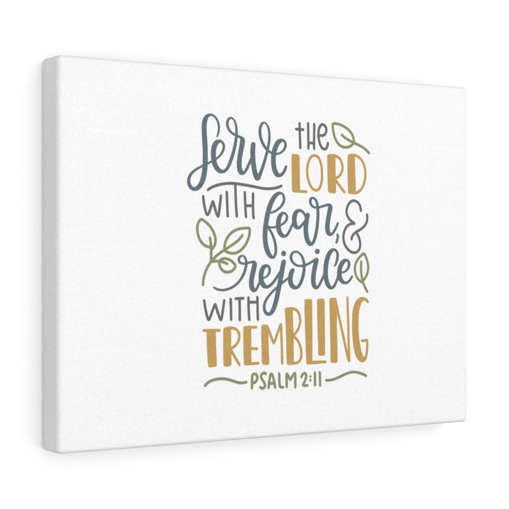 Scripture Walls Rejoice With Trembling Psalm 2:11 Bible Verse Canvas Christian Wall Art Ready to Hang Unframed-Express Your Love Gifts