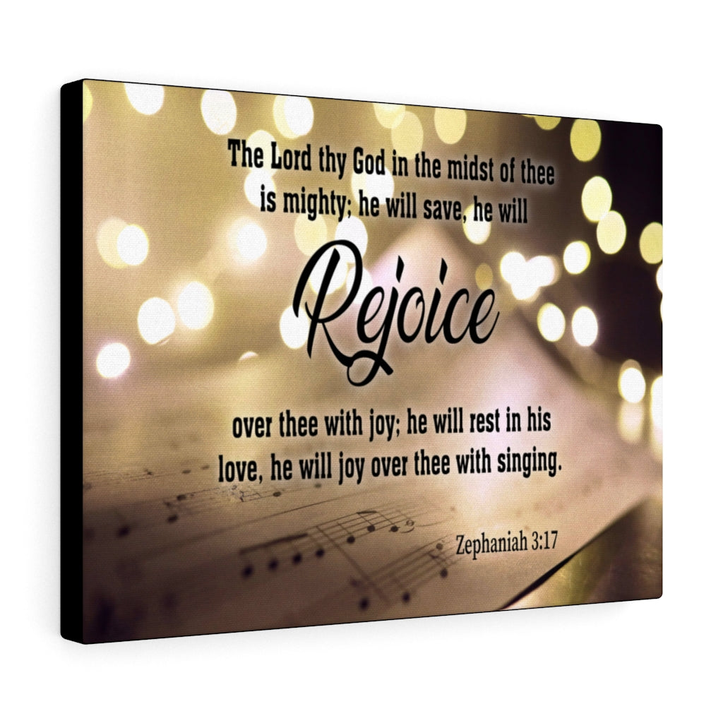 Scripture Walls Rejoice Zephaniah 3:17 Christian Home Decor Bible Art Unframed-Express Your Love Gifts
