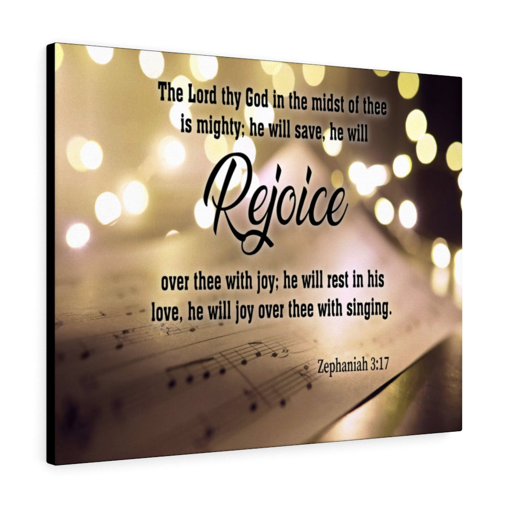 Scripture Walls Rejoice Zephaniah 3:17 Christian Home Decor Bible Art Unframed-Express Your Love Gifts