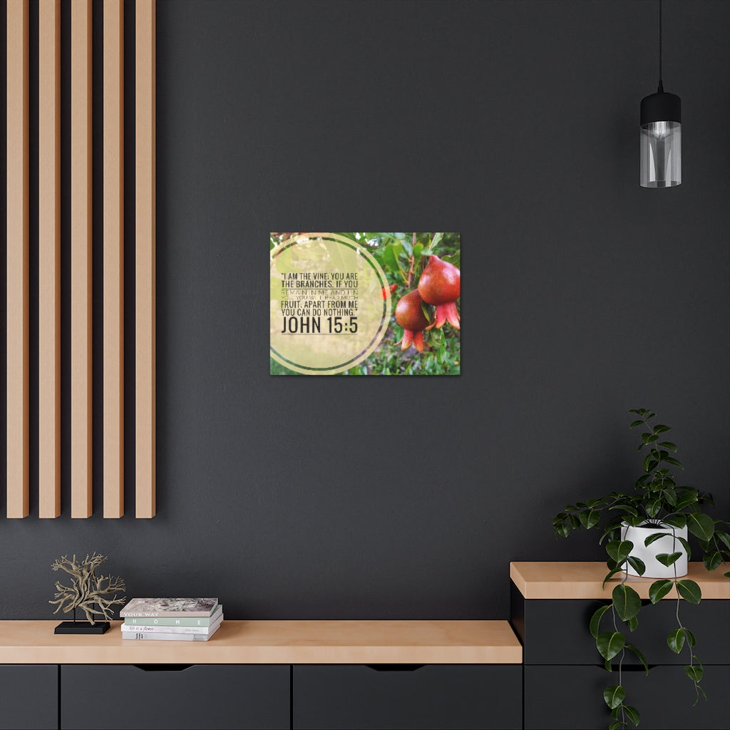 Scripture Walls Remain In Me John 15:5 Bible Verse Canvas Christian Wall Art Ready to Hang Unframed-Express Your Love Gifts
