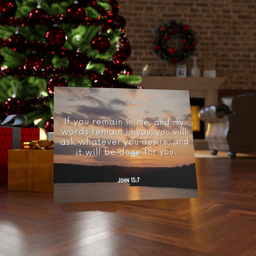 Scripture Walls Remain In Me John 15:7 Bible Verse Canvas Christian Wall Art Ready to Hang Unframed-Express Your Love Gifts