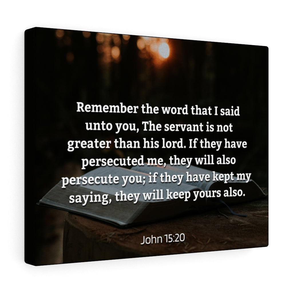 Scripture Walls Remember The Word John 15:20 Bible Verse Canvas Christian Wall Art Ready to Hang Unframed-Express Your Love Gifts