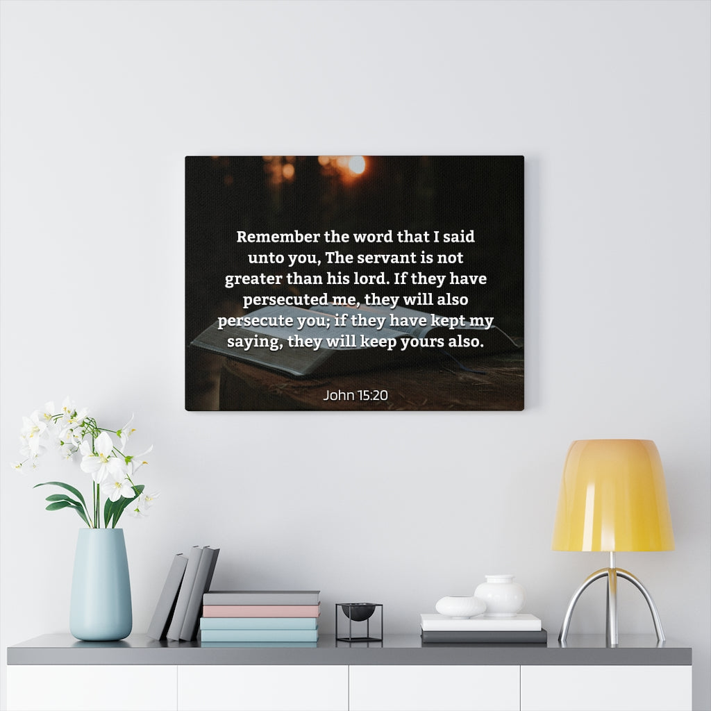Scripture Walls Remember The Word John 15:20 Bible Verse Canvas Christian Wall Art Ready to Hang Unframed-Express Your Love Gifts