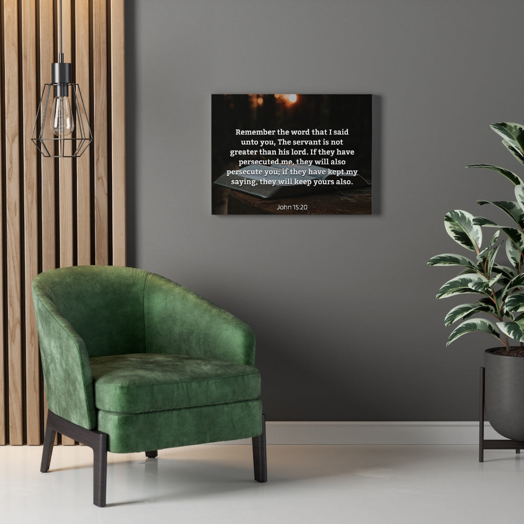 Scripture Walls Remember The Word John 15:20 Bible Verse Canvas Christian Wall Art Ready to Hang Unframed-Express Your Love Gifts