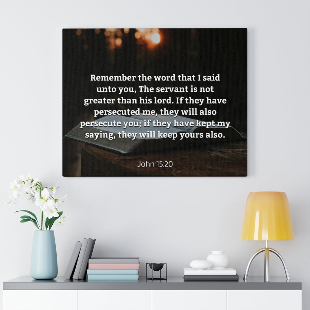 Scripture Walls Remember The Word John 15:20 Bible Verse Canvas Christian Wall Art Ready to Hang Unframed-Express Your Love Gifts