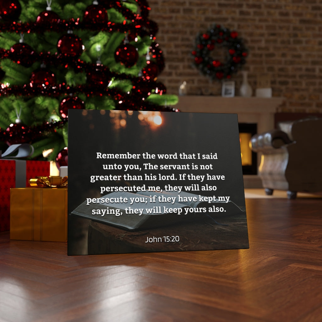 Scripture Walls Remember The Word John 15:20 Bible Verse Canvas Christian Wall Art Ready to Hang Unframed-Express Your Love Gifts