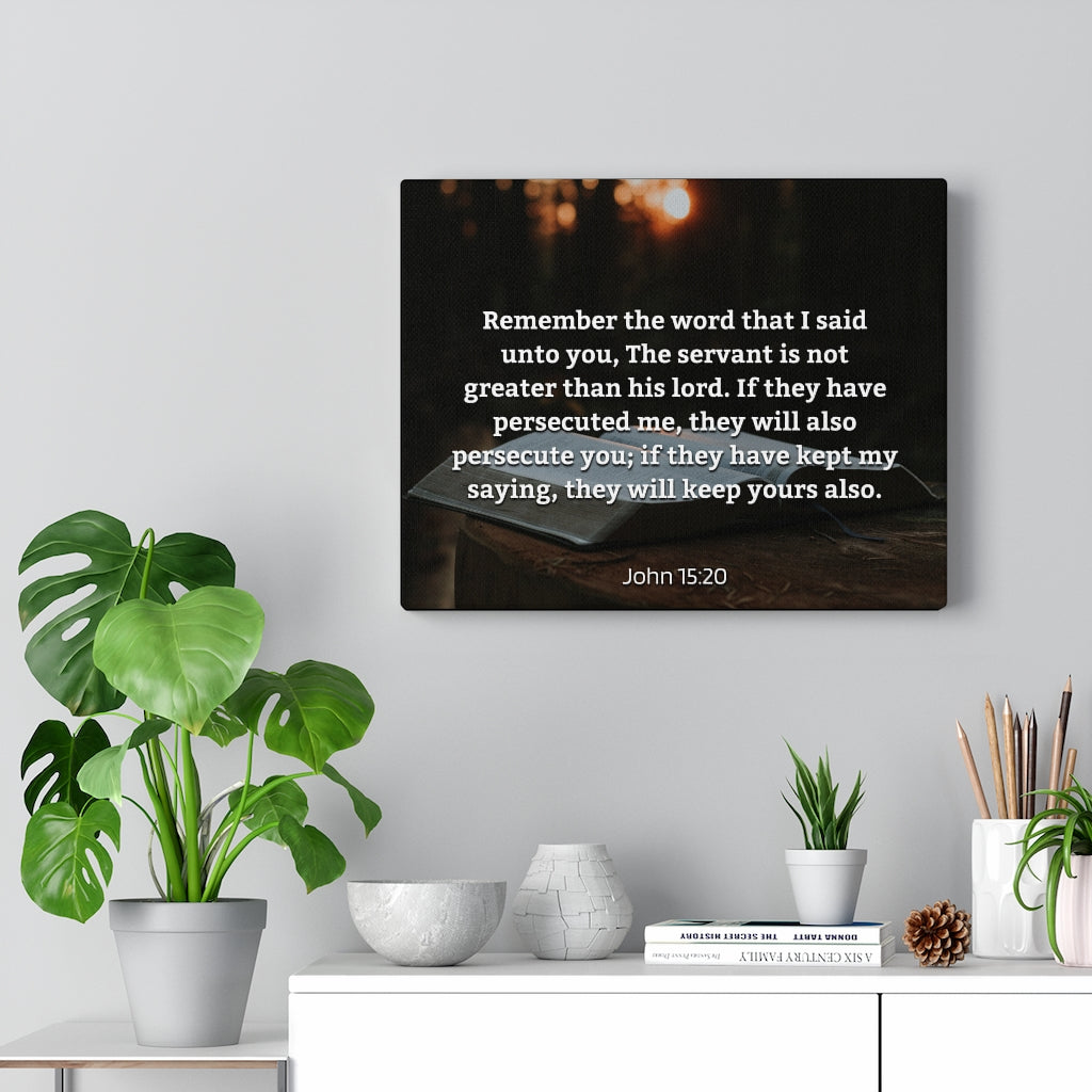 Scripture Walls Remember The Word John 15:20 Bible Verse Canvas Christian Wall Art Ready to Hang Unframed-Express Your Love Gifts