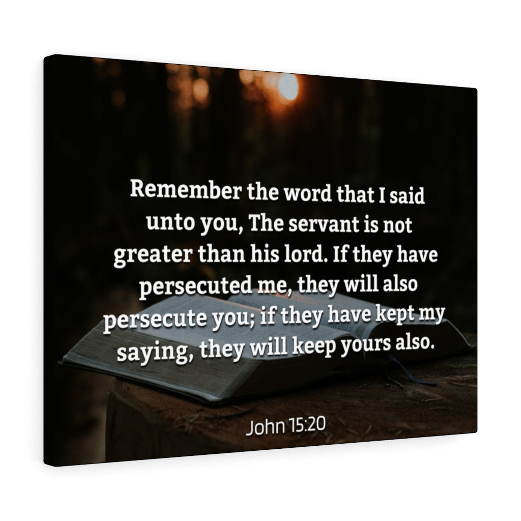 Scripture Walls Remember The Word John 15:20 Bible Verse Canvas Christian Wall Art Ready to Hang Unframed-Express Your Love Gifts