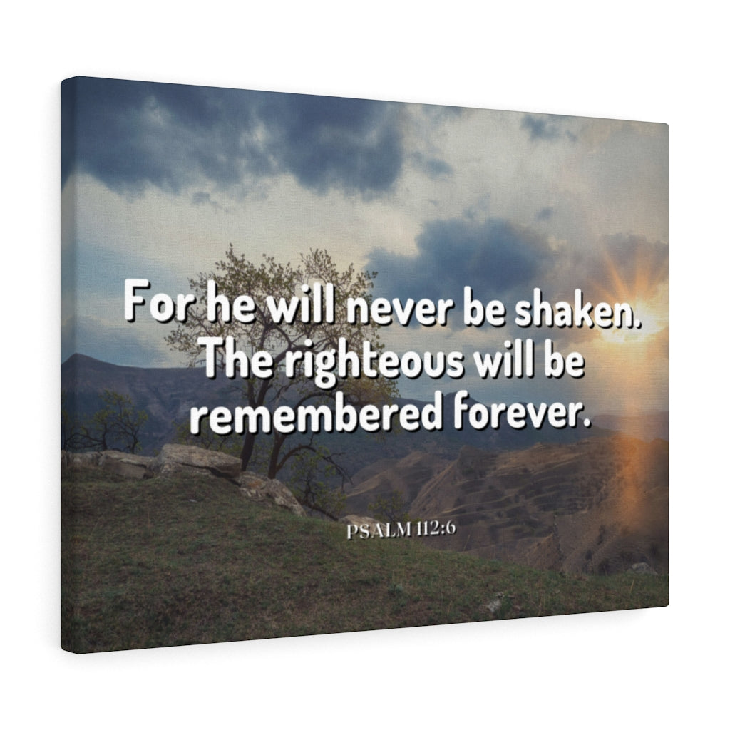 Scripture Walls Remembered Forever Psalm 112:6 Bible Verse Canvas Christian Wall Art Ready to Hang Unframed-Express Your Love Gifts