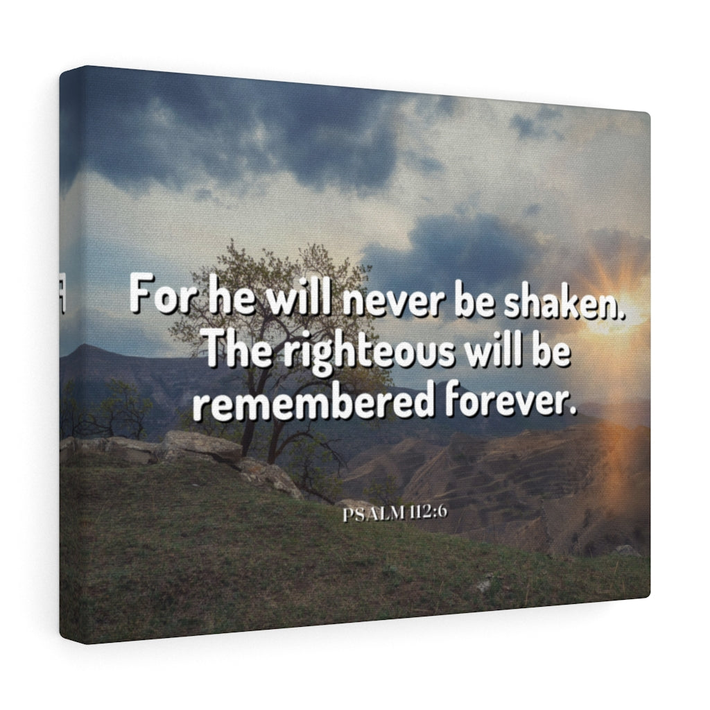 Scripture Walls Remembered Forever Psalm 112:6 Bible Verse Canvas Christian Wall Art Ready to Hang Unframed-Express Your Love Gifts