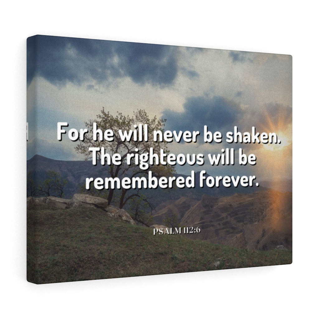 Scripture Walls Remembered Forever Psalm 112:6 Bible Verse Canvas Christian Wall Art Ready to Hang Unframed-Express Your Love Gifts