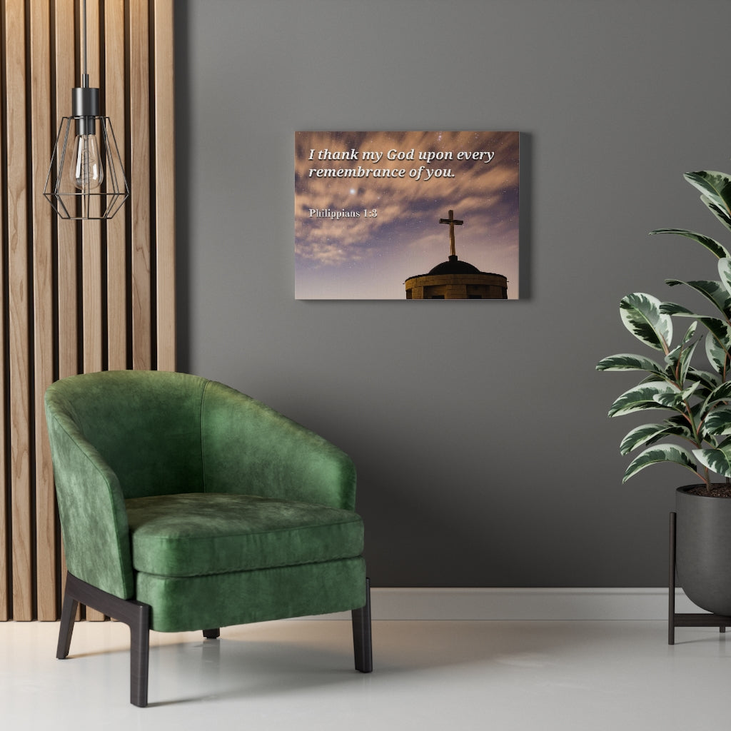 Scripture Walls Remembrance Of You Philippians 1:3 Bible Verse Canvas Christian Wall Art Ready to Hang Unframed-Express Your Love Gifts