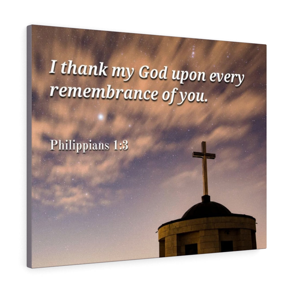 Scripture Walls Remembrance Of You Philippians 1:3 Bible Verse Canvas Christian Wall Art Ready to Hang Unframed-Express Your Love Gifts