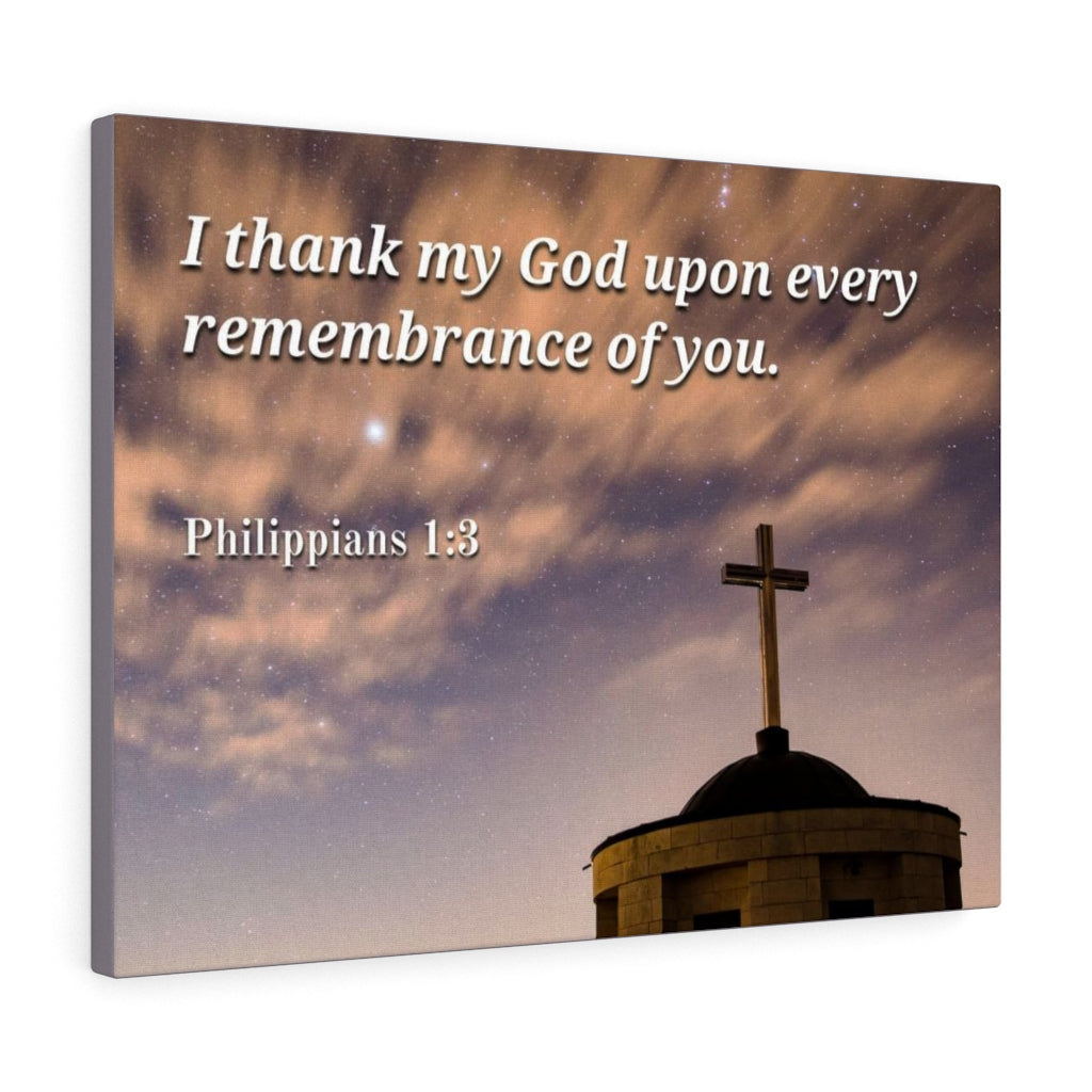 Scripture Walls Remembrance Of You Philippians 1:3 Bible Verse Canvas Christian Wall Art Ready to Hang Unframed-Express Your Love Gifts